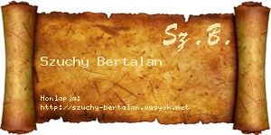 Szuchy Bertalan névjegykártya